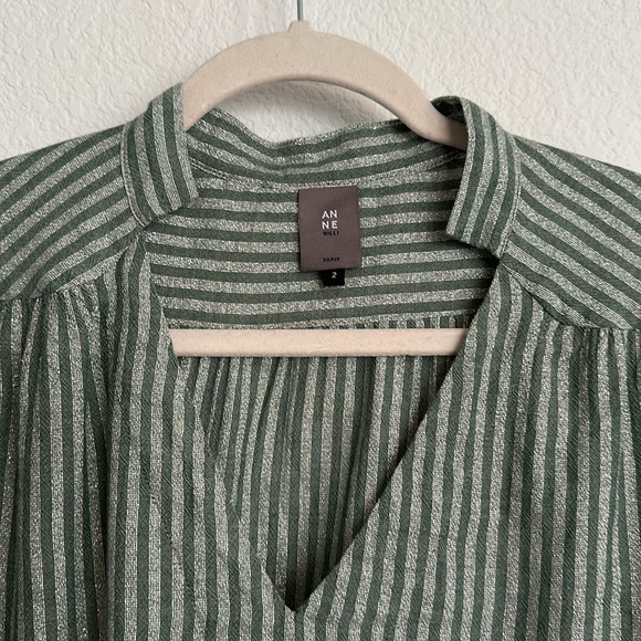 ANNE WILLI PARIS metallic threaded blouse 2 US 8 - Picture 2 of 10